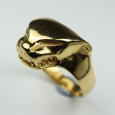 9ct Yellow Gold Panther Mens Ring