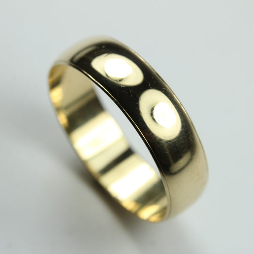 Large 9ct Yellow Gold Band Mens Ring