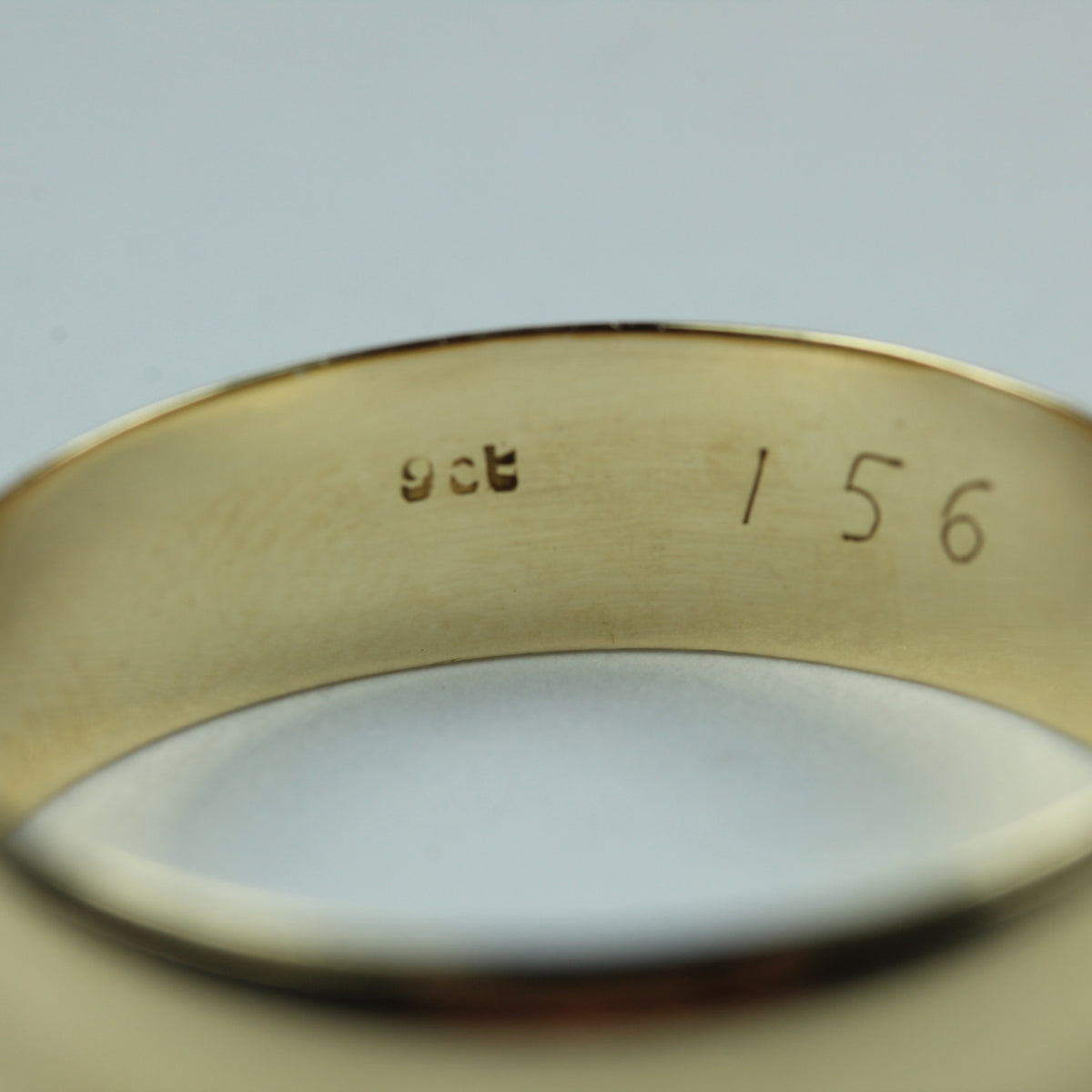 Large 9ct Yellow Gold Band Mens Ring