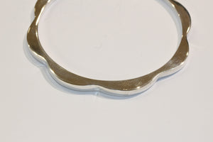 Sterling Silver Modernist Scalloped Edge Bracelet