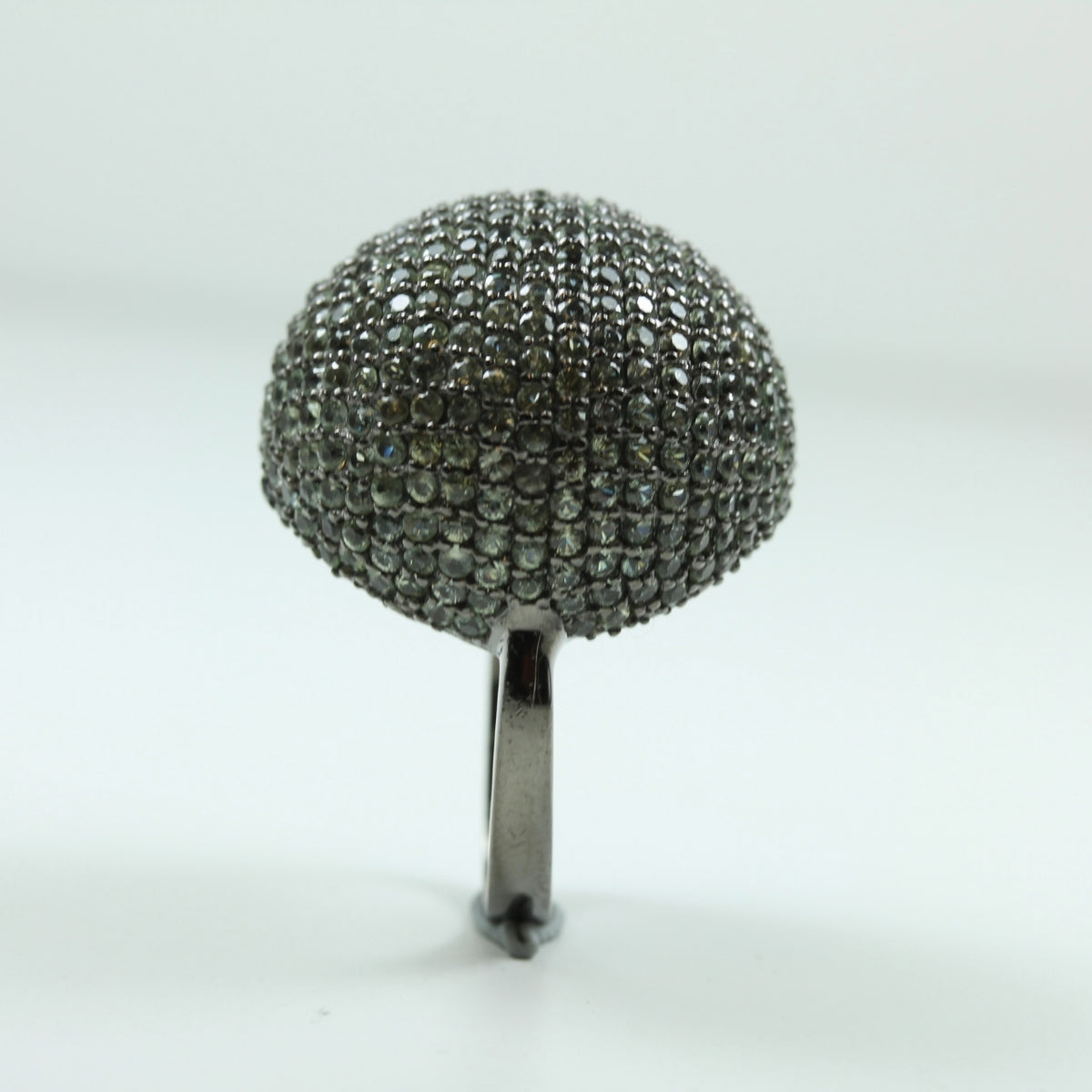 Sterling Silver White Sapphire Ball Ring