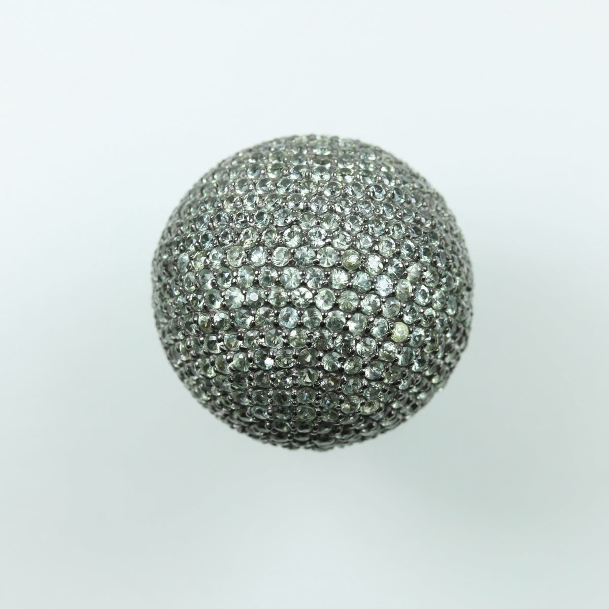 Sterling Silver White Sapphire Ball Ring