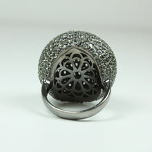 Sterling Silver White Sapphire Ball Ring