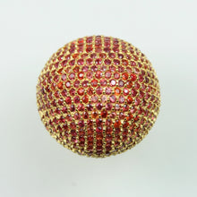 Sterling Silver Gold Plated Red Sapphire Ball Ring