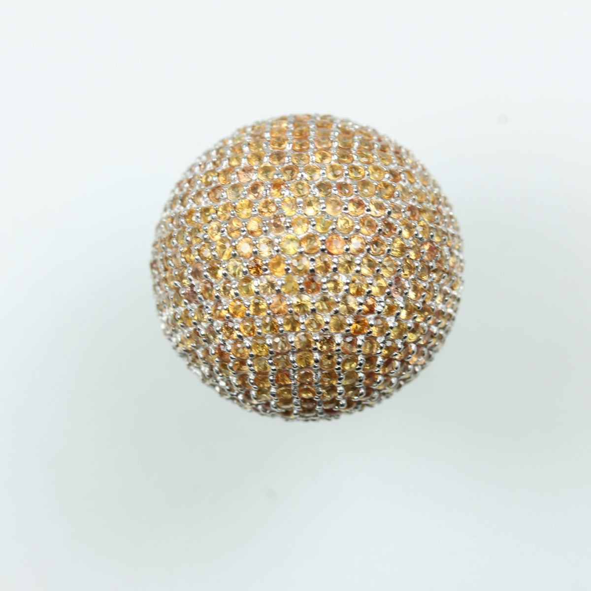 Sterling Silver Orange Sapphire Ball Ring