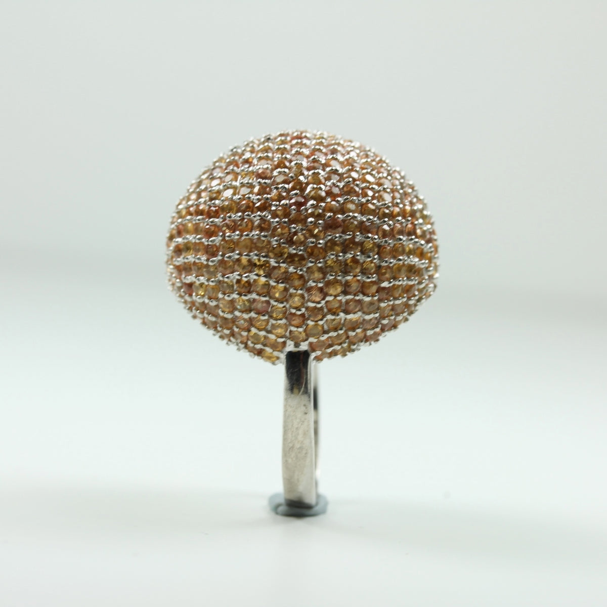 Sterling Silver Orange Sapphire Ball Ring