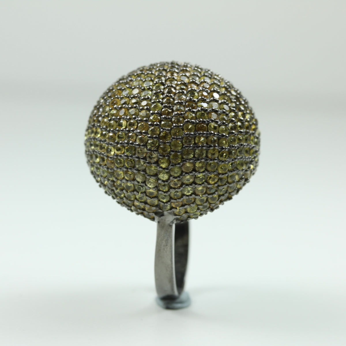 Sterling Silver Green Sapphire Ball Ring