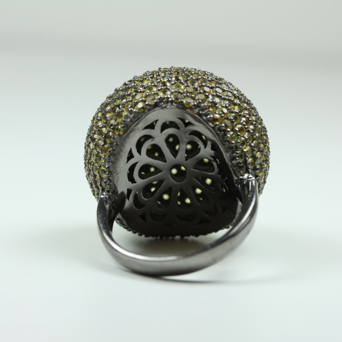 Sterling Silver Green Sapphire Ball Ring