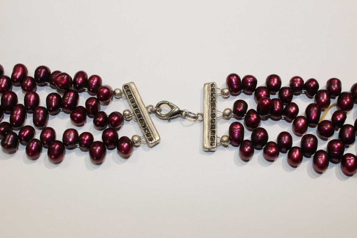 Mulberry Three Strand Pearl Necklace