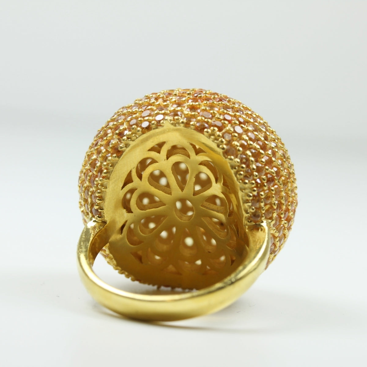 Sterling Silver Yellow Sapphire Ball Ring