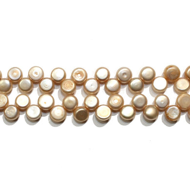 Two Strand Button Pearl Necklace