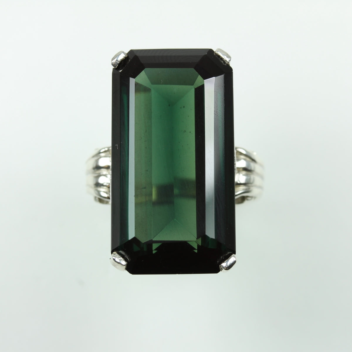 Sterling Silver Green Synthetic Topaz Ring