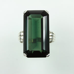 Sterling Silver Green Synthetic Topaz Ring