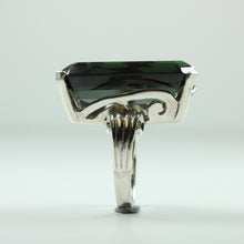 Sterling Silver Green Synthetic Topaz Ring