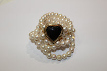 Onyx Heart Cultured Pearl Necklace
