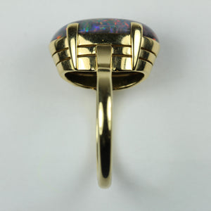 18ct Yellow Gold Solid Matrix Opal Ring