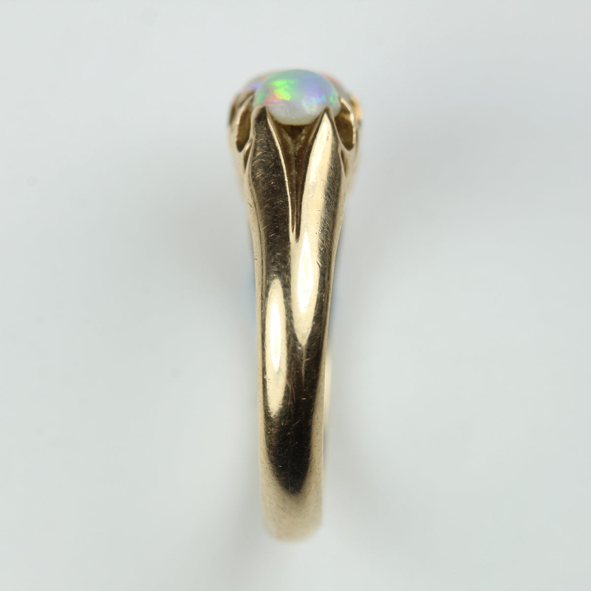 Victorian 15ct Yellow Gold Three Cabochon Opal Ring