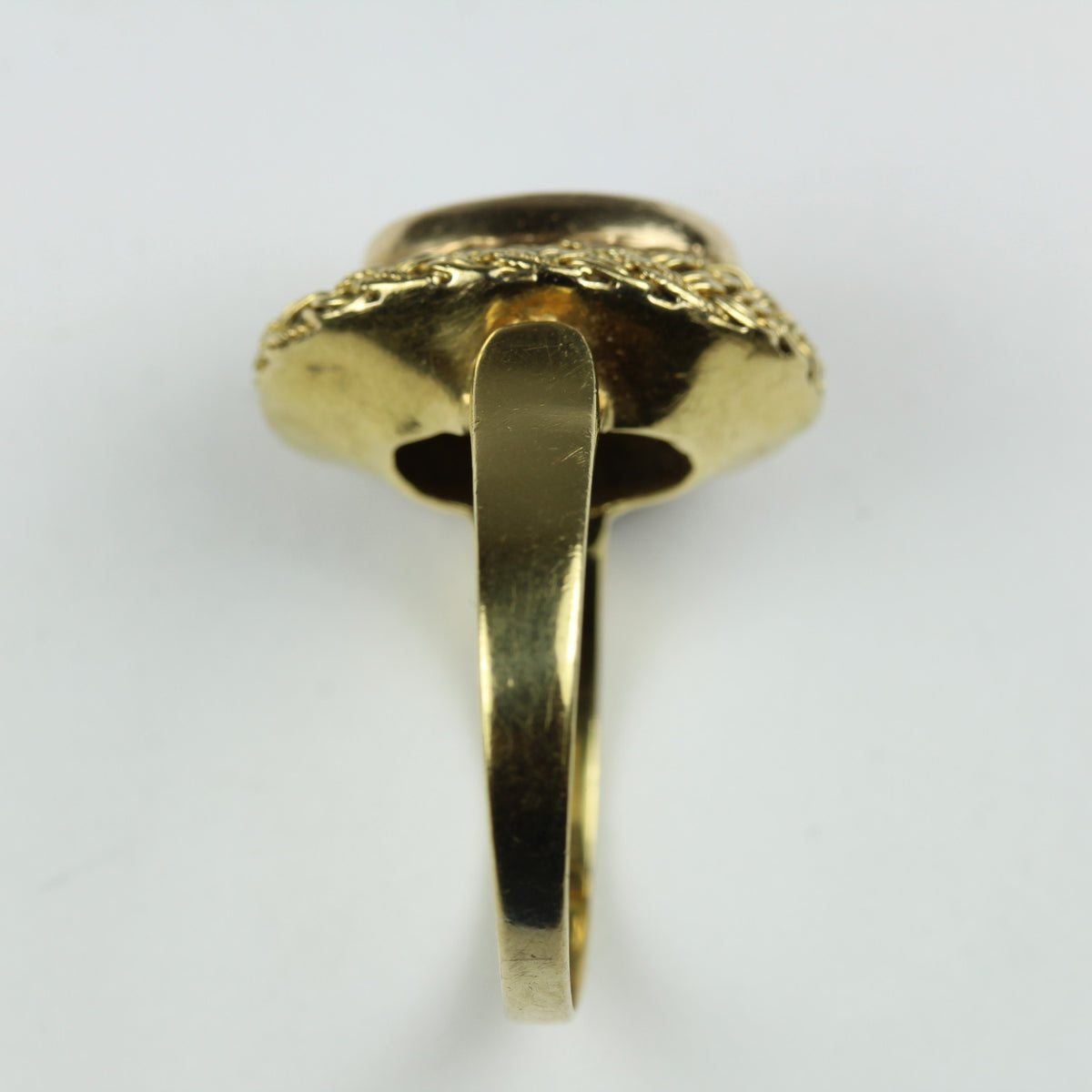 18ct Yellow Gold Solid Black Opal Ring
