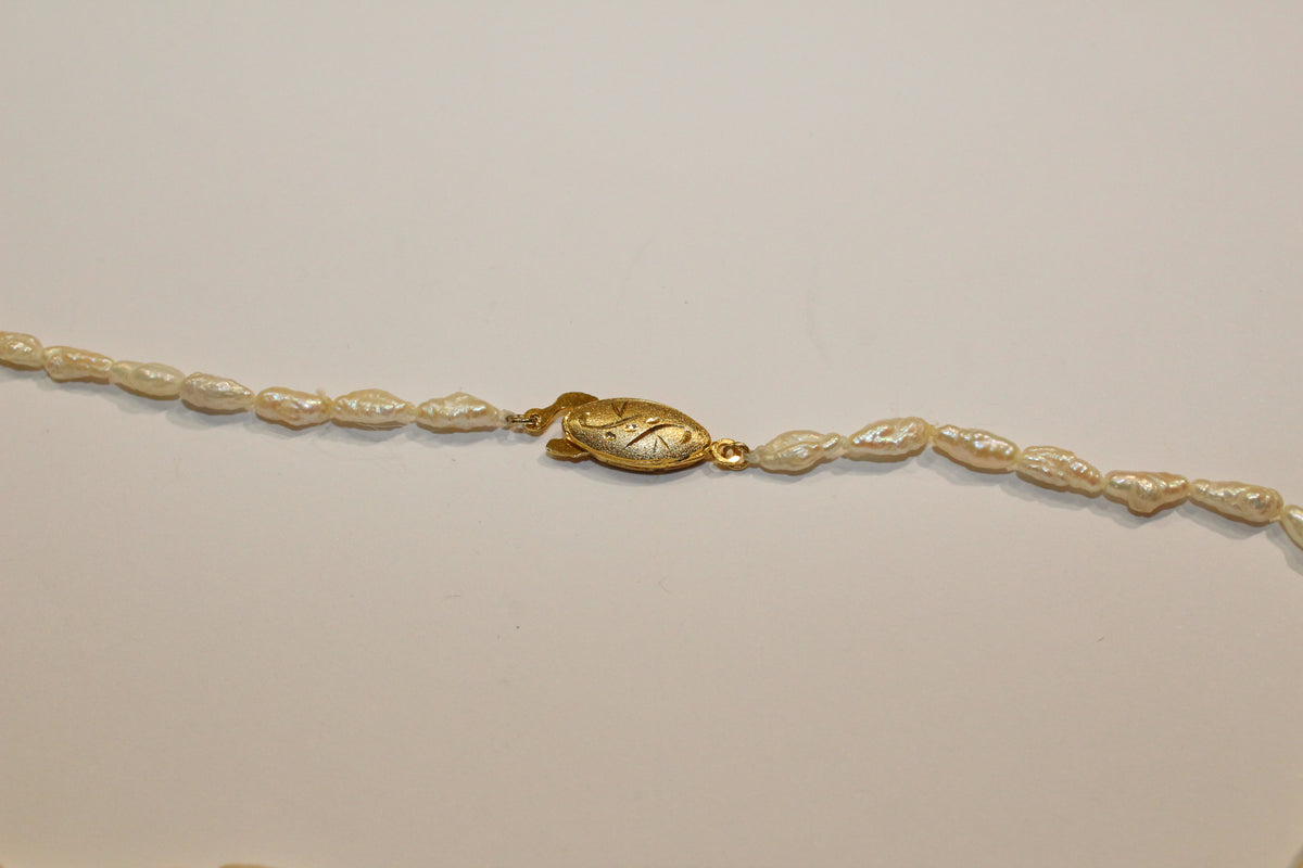Vintage Rice Pearl Necklace