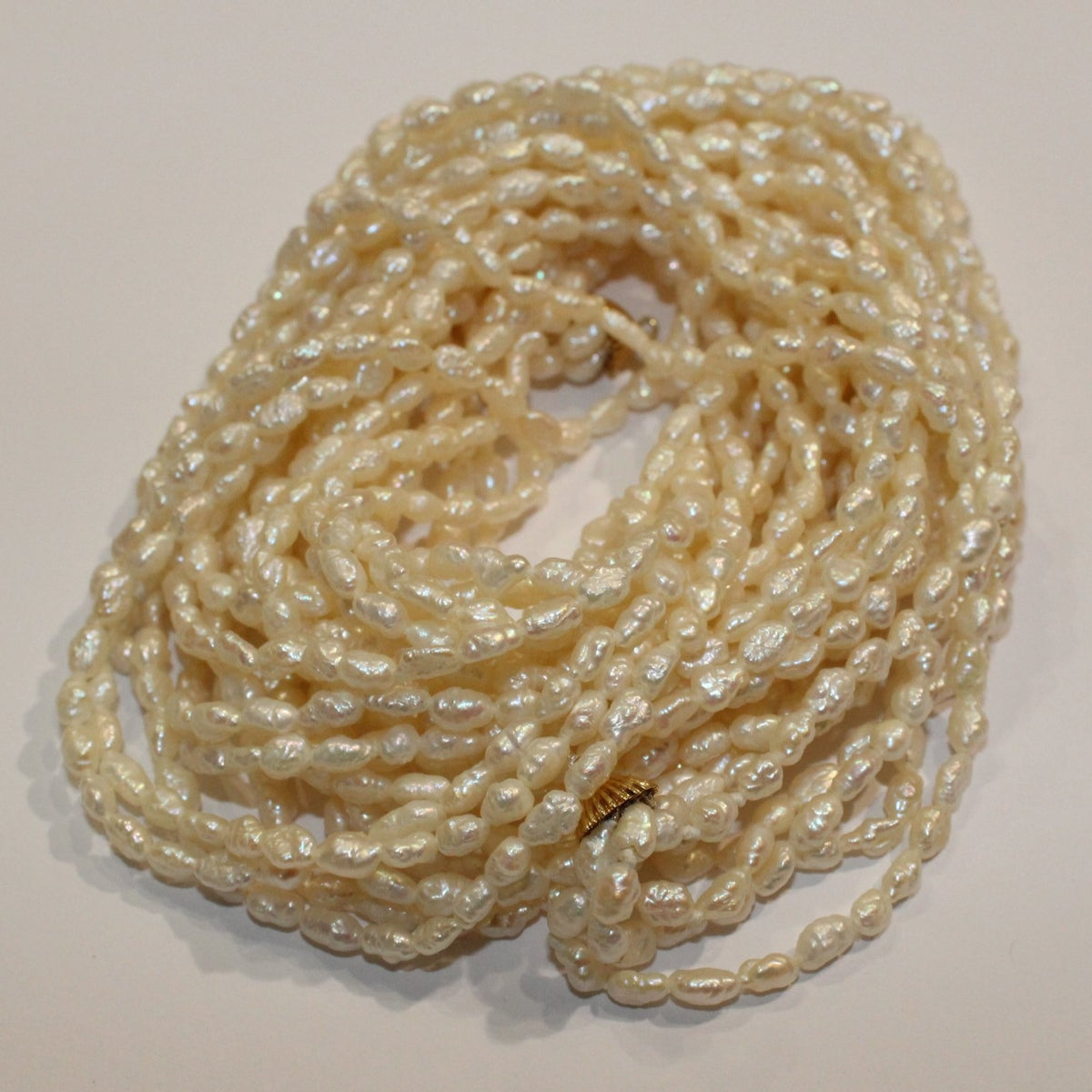 Vintage Multi-Strand Rice Pearl Necklace