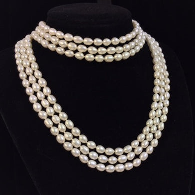 Three Strand Cultured Button Pearl Necklace