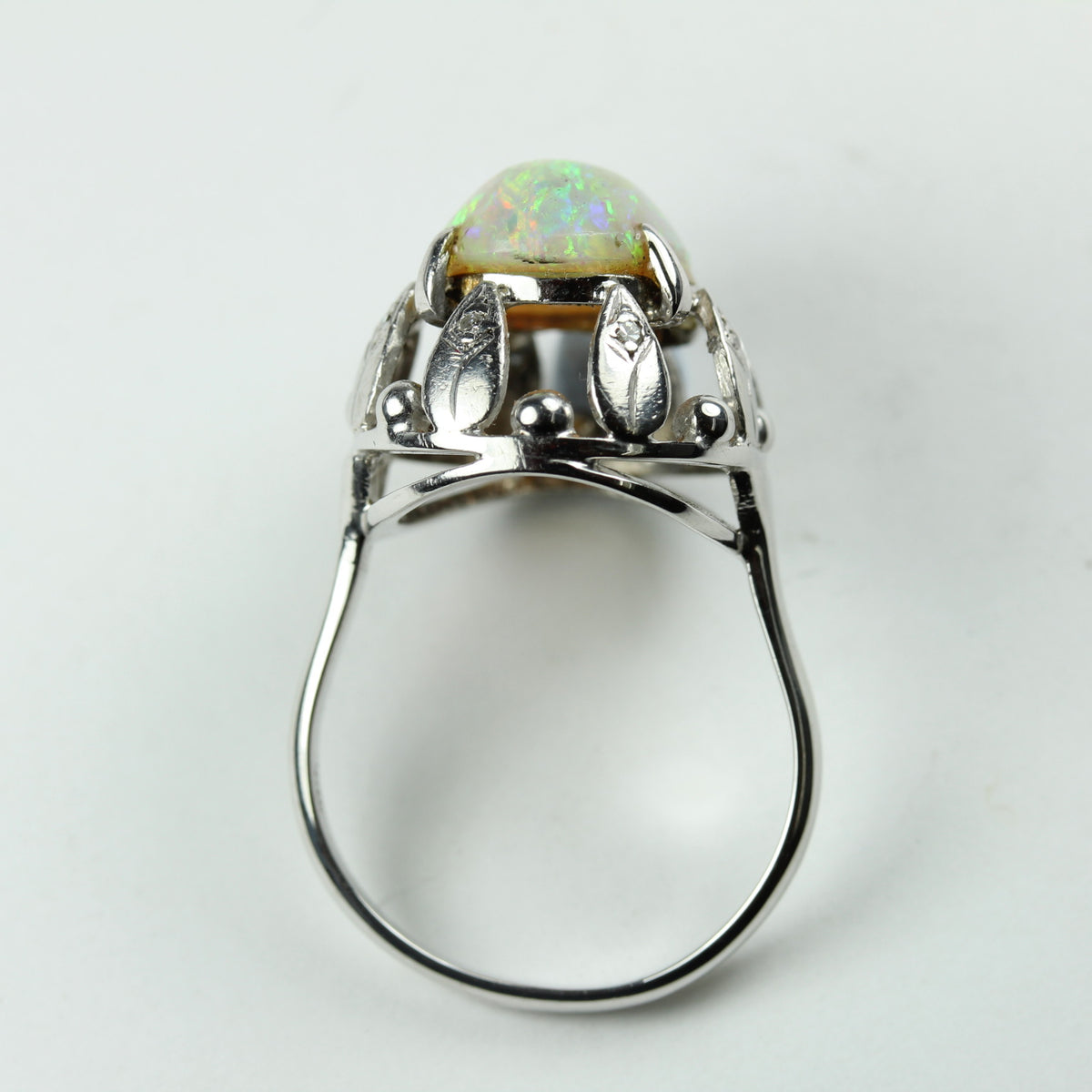 18ct White Gold White Opal Cocktail Ring