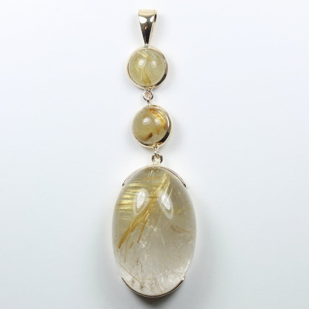 9ct Yellow Gold Rutile Quartz Pendant