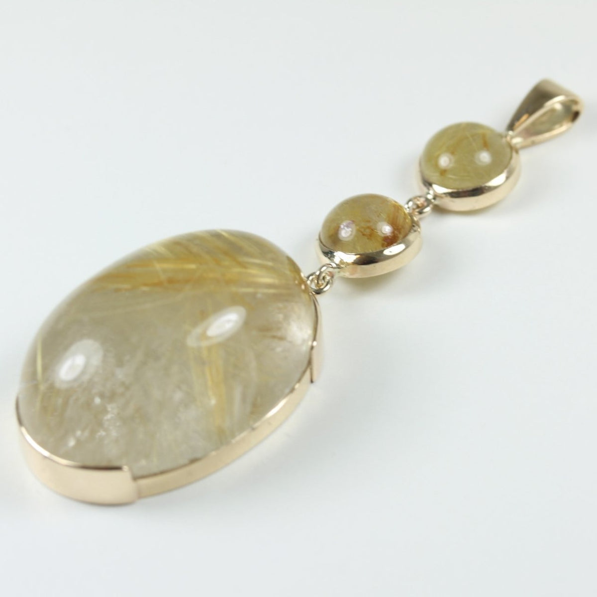 9ct Yellow Gold Rutile Quartz Pendant