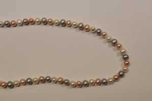 Pink, Grey and White Pearl Necklace