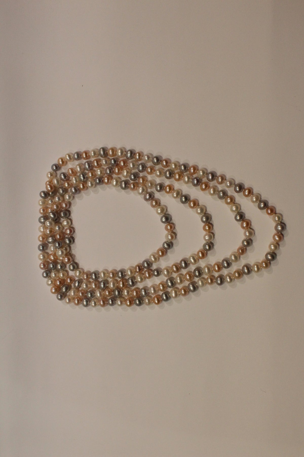 Pink, Grey and White Pearl Necklace