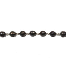 Sterling Silver Black Tahitian Pearl Wire Beaded Necklace