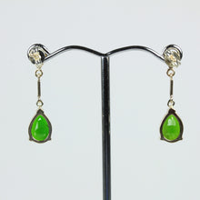 9ct Yellow Gold Modern Diopside Earrings