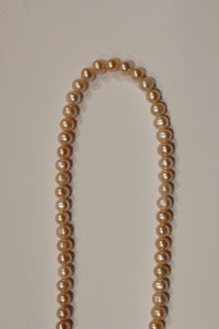 Peach Opera Length Pearl Necklace