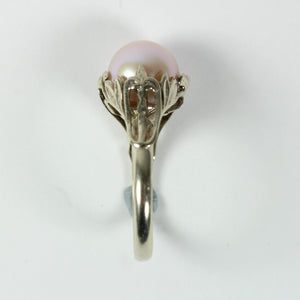 9ct White Gold Cultured Pearl Ring