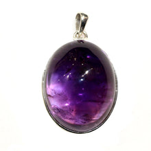 Sterling Silver Cabochon Amethyst Round Pendant