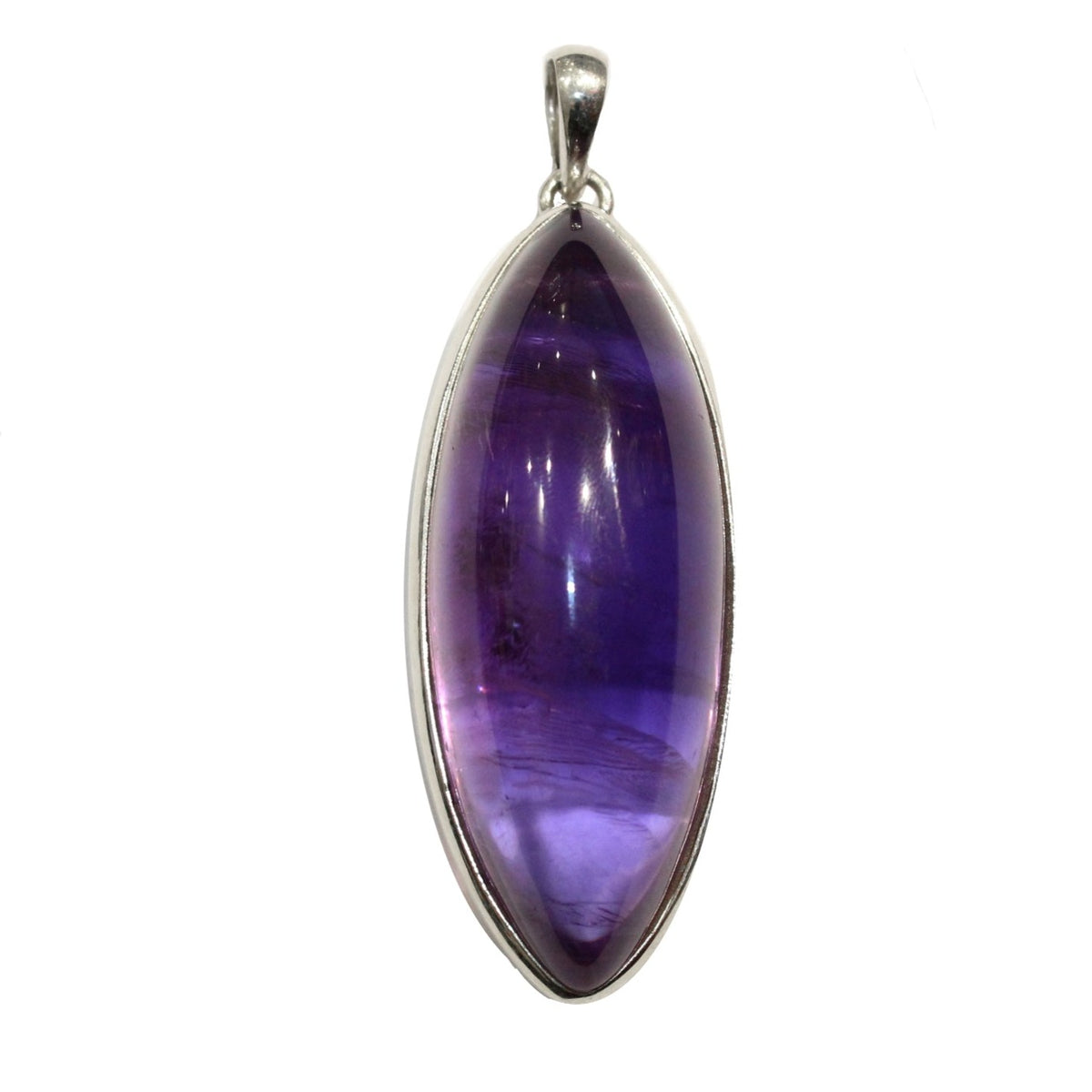 Sterling Silver Cabochon Amethyst Pendant