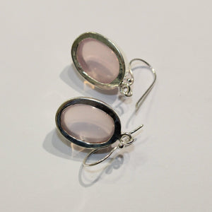 Sterling Silver Rose Quartz Hook Drop Earrings