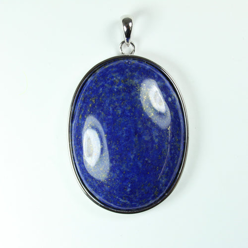 Sterling  Silver Oval Lapis Lazuli Pendant