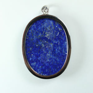 Sterling  Silver Oval Lapis Lazuli Pendant