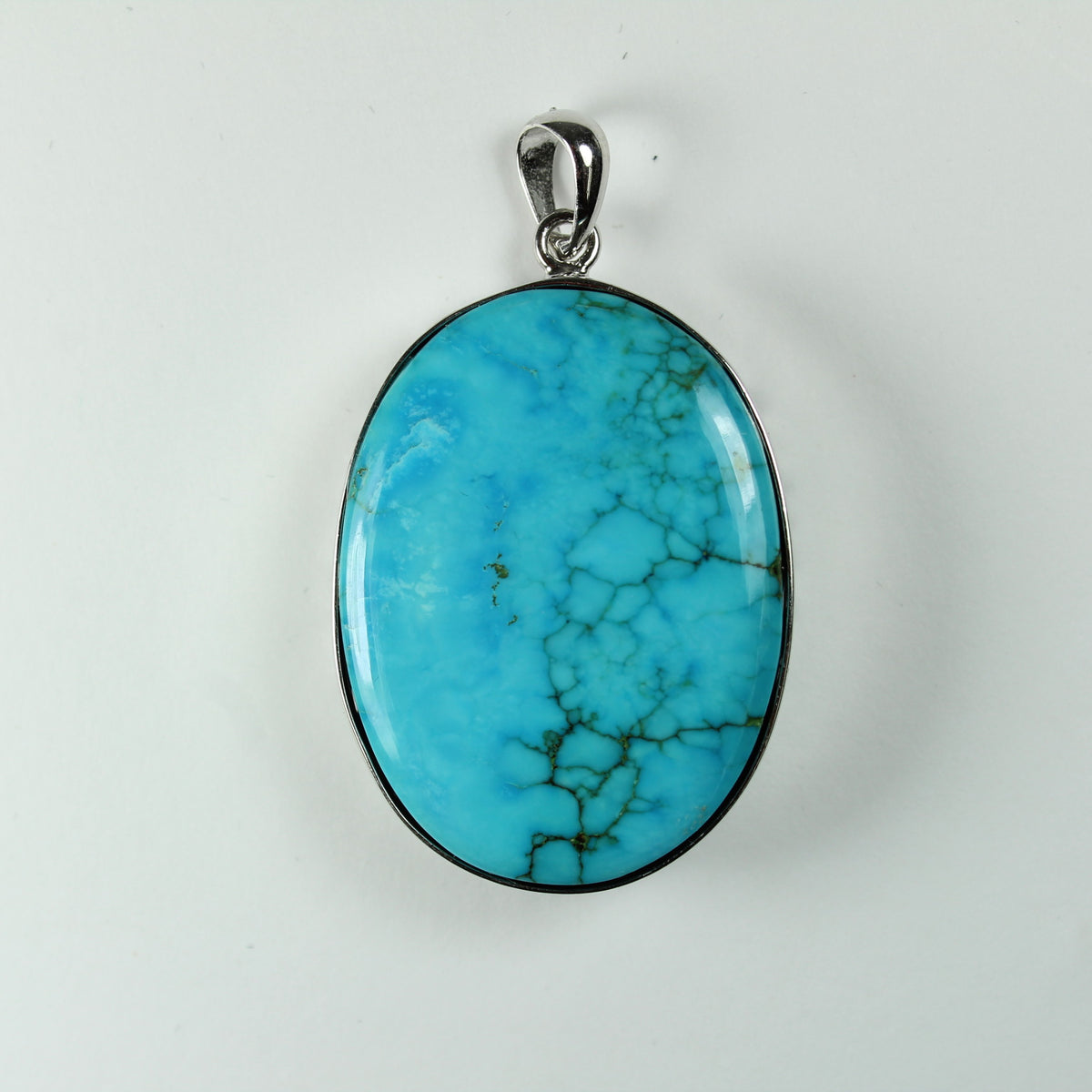 Sterling Silver Oval Turquoise Pendant
