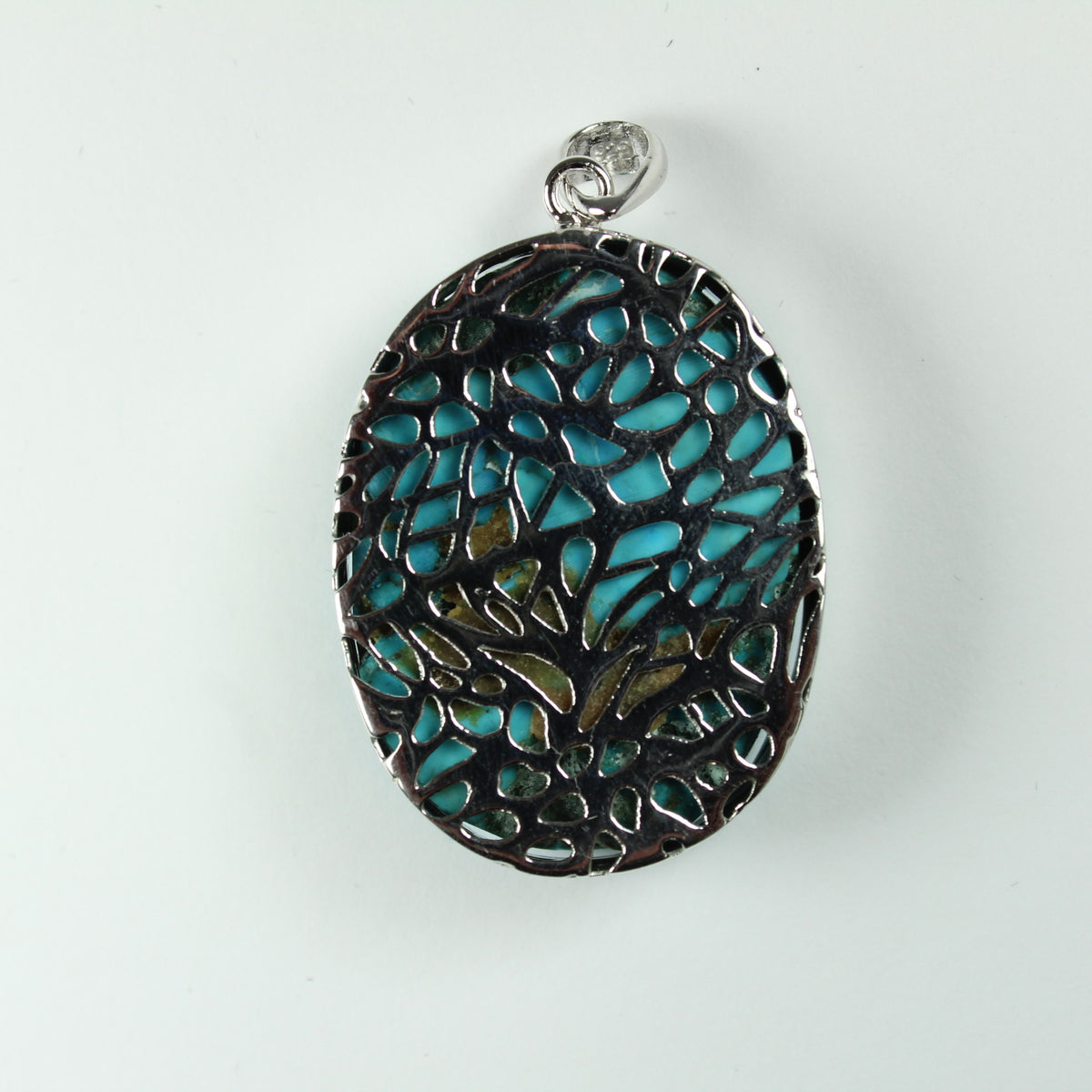 Sterling Silver Oval Turquoise Pendant