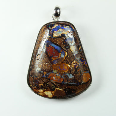 Sterling Silver Drop Shaped Boulder Opal Pendant