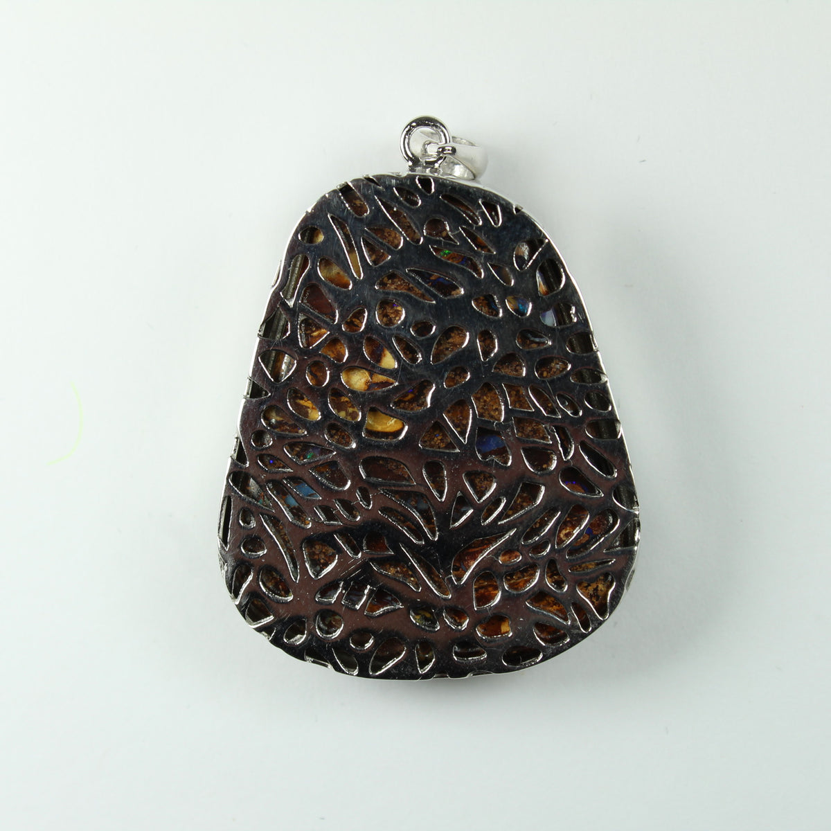 Sterling Silver Drop Shaped Boulder Opal Pendant