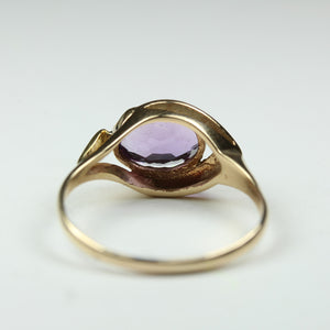 Vintage 9ct Yellow Gold Amethyst Ring