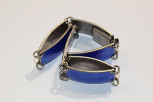 Finn Jensen Norwegian Silver and Blue Enamel Bracelet