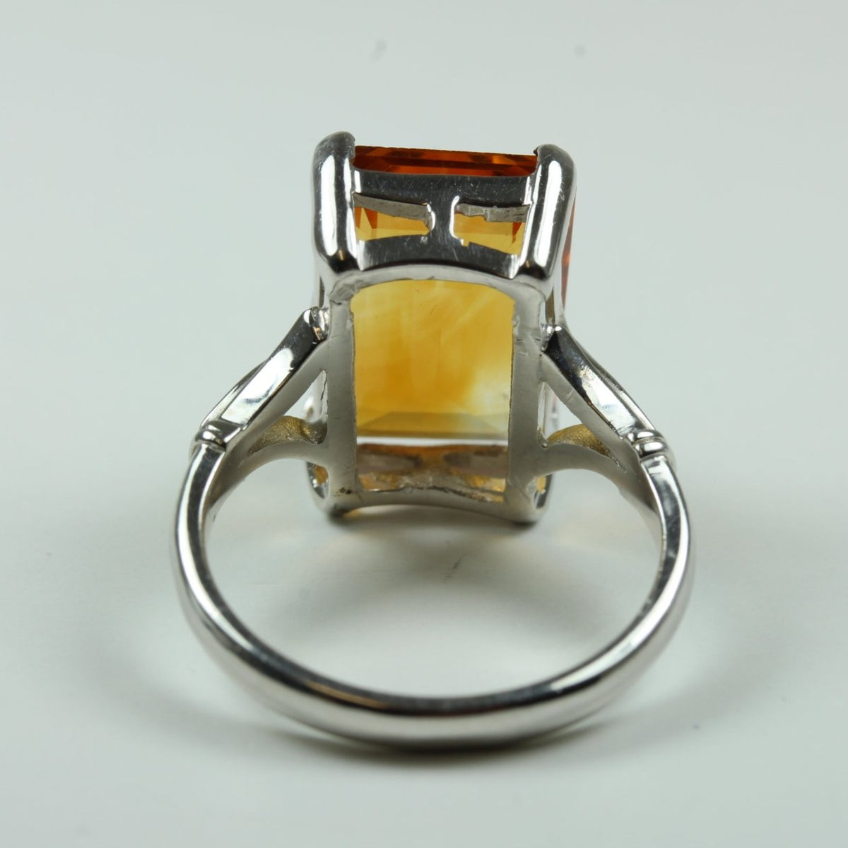 9ct White Gold Citrine Dress Ring
