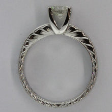 18ct White Gold Engraved Diamond Engagement Ring