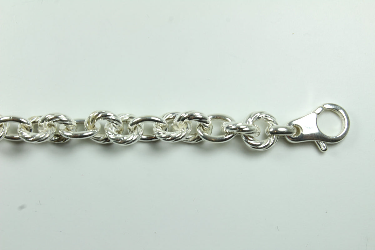 Sterling Silver Oval Linked Bracelet