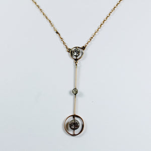Antique 9ct Rose Gold Diamond Necklace