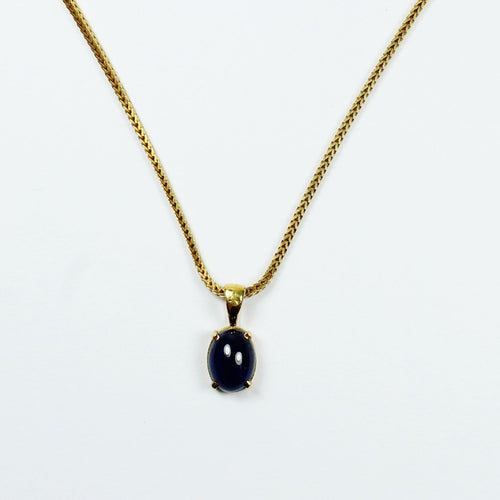 18ct Yellow Gold Cabochon Sapphire Pendant